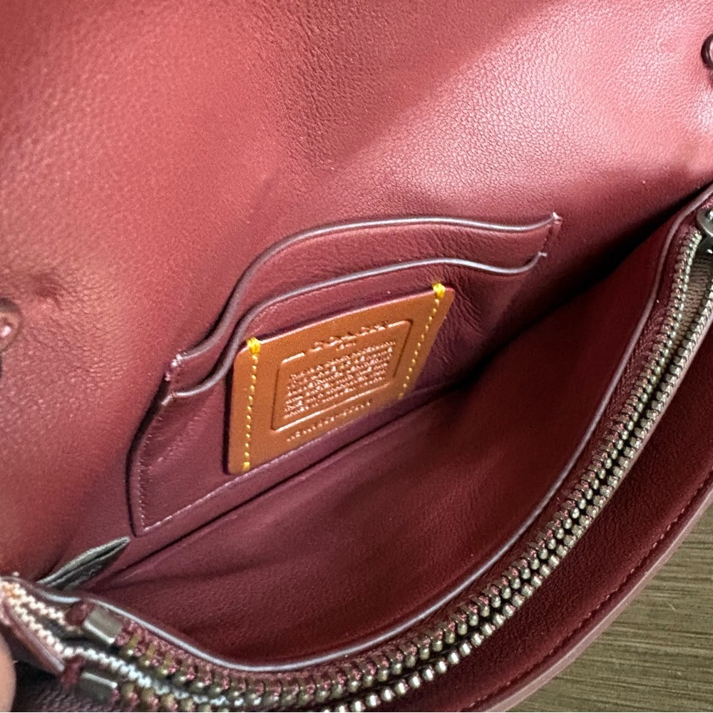 Coach 1941 Leather Clutch Snakeskin Accents - Picture 11 of 14